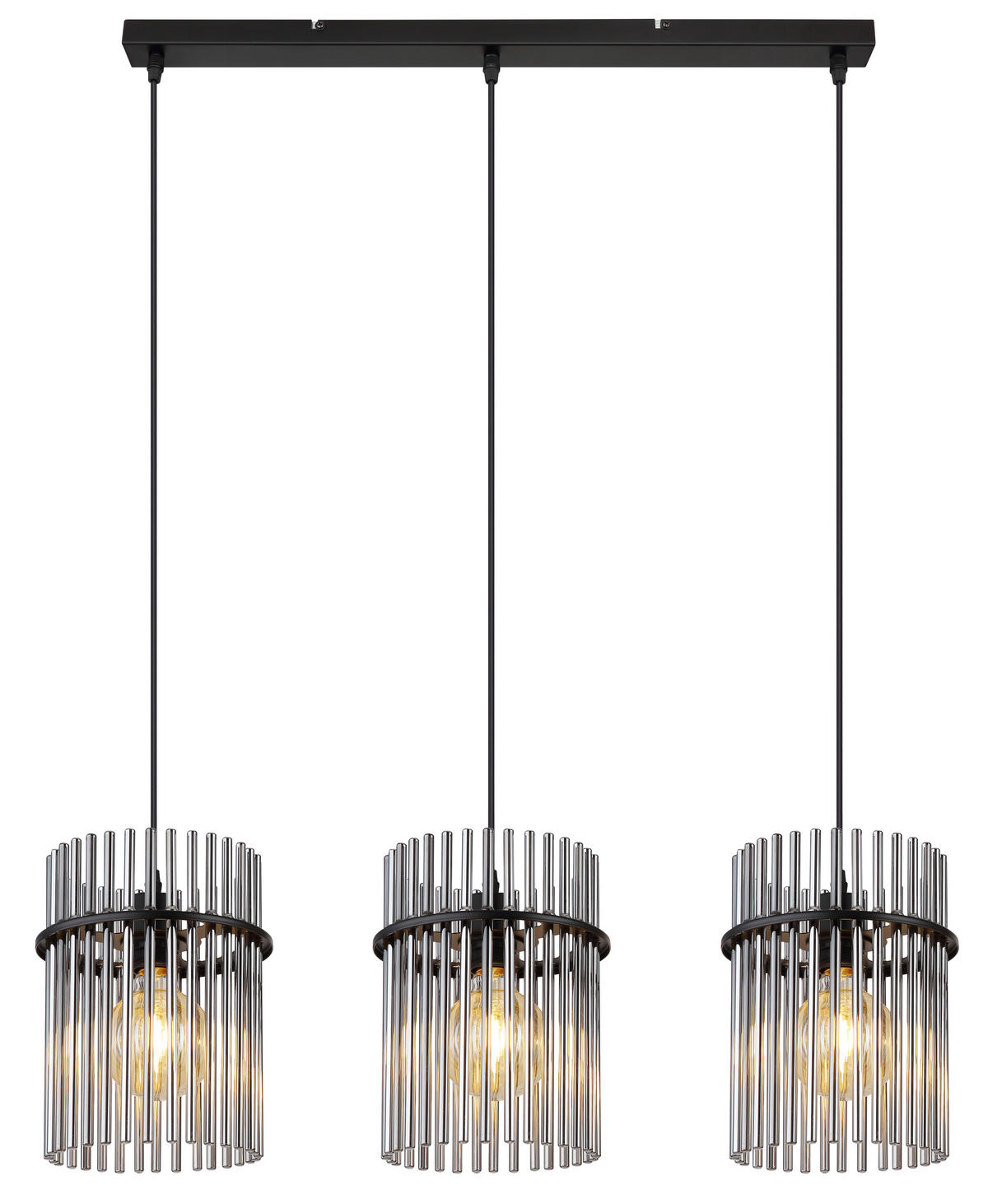 HÄNGELEUCHTE 80/20/140 cm  - Schwarz/Grau, Design, Glas/Kunststoff (80/20/140cm) - Globo