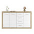 KOMMODE 152/88/37 cm - Eichefarben/Silberfarben, Design, Holz/Holzwerkstoff (152/88/37cm) - Boxxx KOMMODE 152/88/37 cm - Eichefarben/Silberfarben, Design, Holz/Holzwerkstoff (152/88/37cm) - Boxxx
