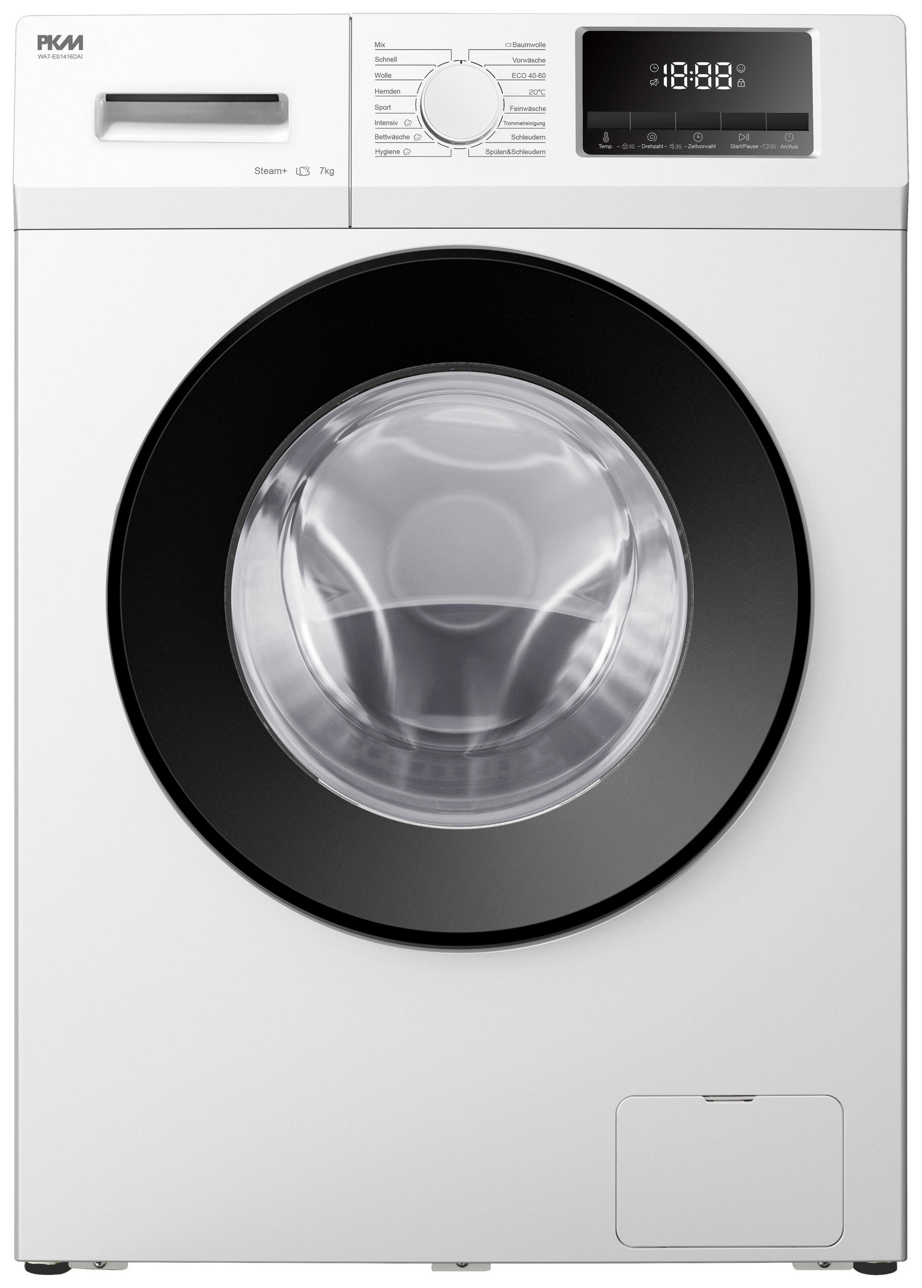 WASCHMASCHINE WA7-ES1416DAI - Weiss, Trend, Glas/Kunststoff (59,5/85/49,5cm) - PKM