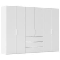 DREHTÜRENSCHRANK 301/223/61 cm,  in Weiß, 6-türig  - Weiß, Basics, Holzwerkstoff/Metall (301/223/61cm) - Novel