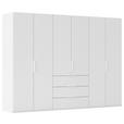 DREHTÜRENSCHRANK 301/235/61 cm,  in Weiß, 6-türig  - Weiß, Basics, Holzwerkstoff/Metall (301/235/61cm) - Novel