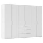 DREHTÜRENSCHRANK 301/223/61 cm,  in Weiß, 6-türig  - Weiß, Basics, Holzwerkstoff/Metall (301/223/61cm) - Novel