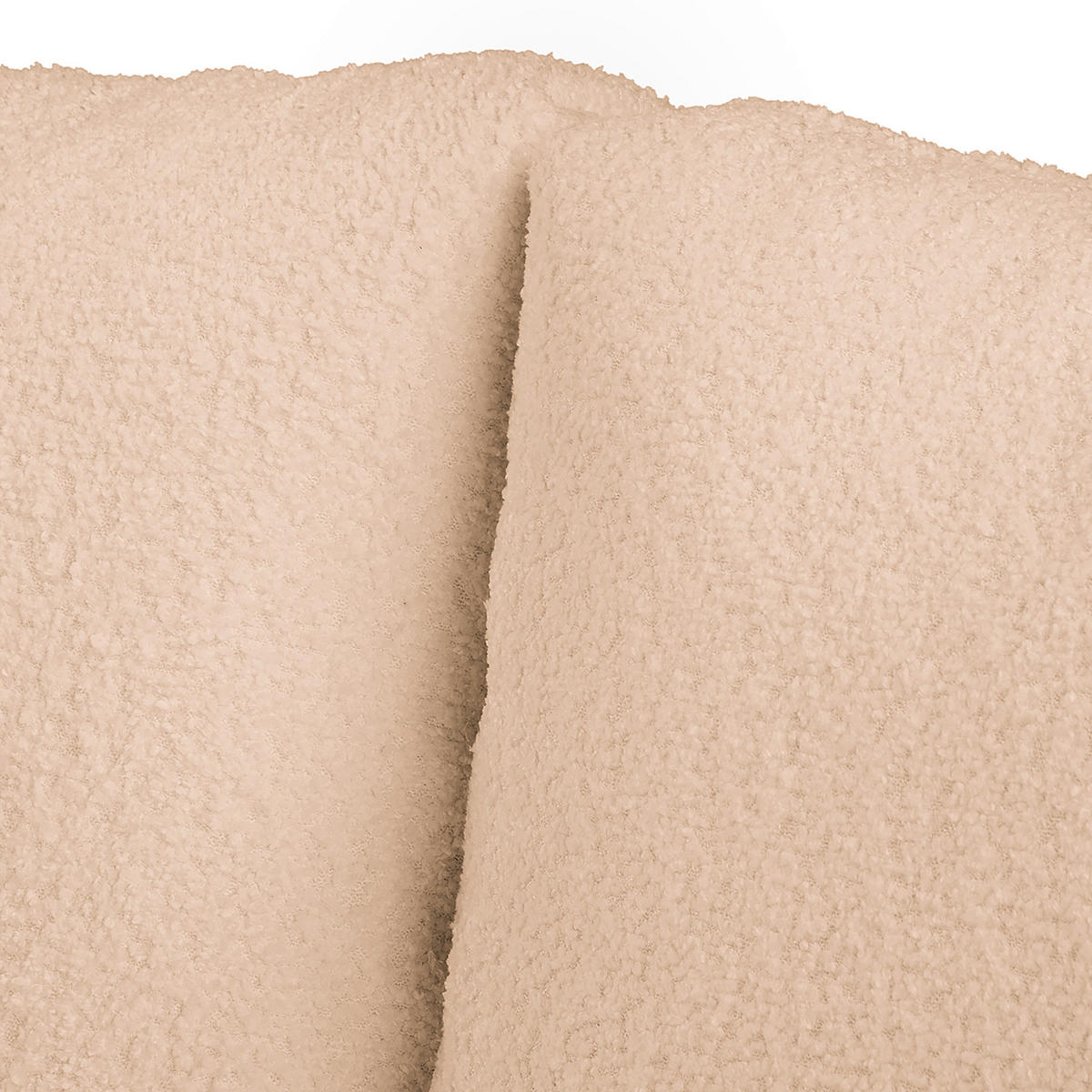 ECKSOFA inkl. Hocker Ariella Beige Bouclé  - Beige/Naturfarben, Design, Holz/Textil (161/231cm) - Livetastic