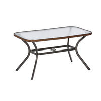 GARTENTISCH Metall, Kunststoff, Glas Graphitfarben, Dunkelbraun rechteckig  - Dunkelbraun/Graphitfarben, KONVENTIONELL, Glas/Kunststoff (150/85/74cm) - Gardenson