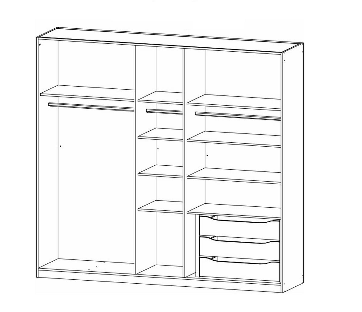 DREHTÜRENSCHRANK in Dunkelgrau, Eiche Wotan  - Dunkelgrau/Eiche Wotan, Design, Glas/Holzwerkstoff (226/210/54cm) - Stylife