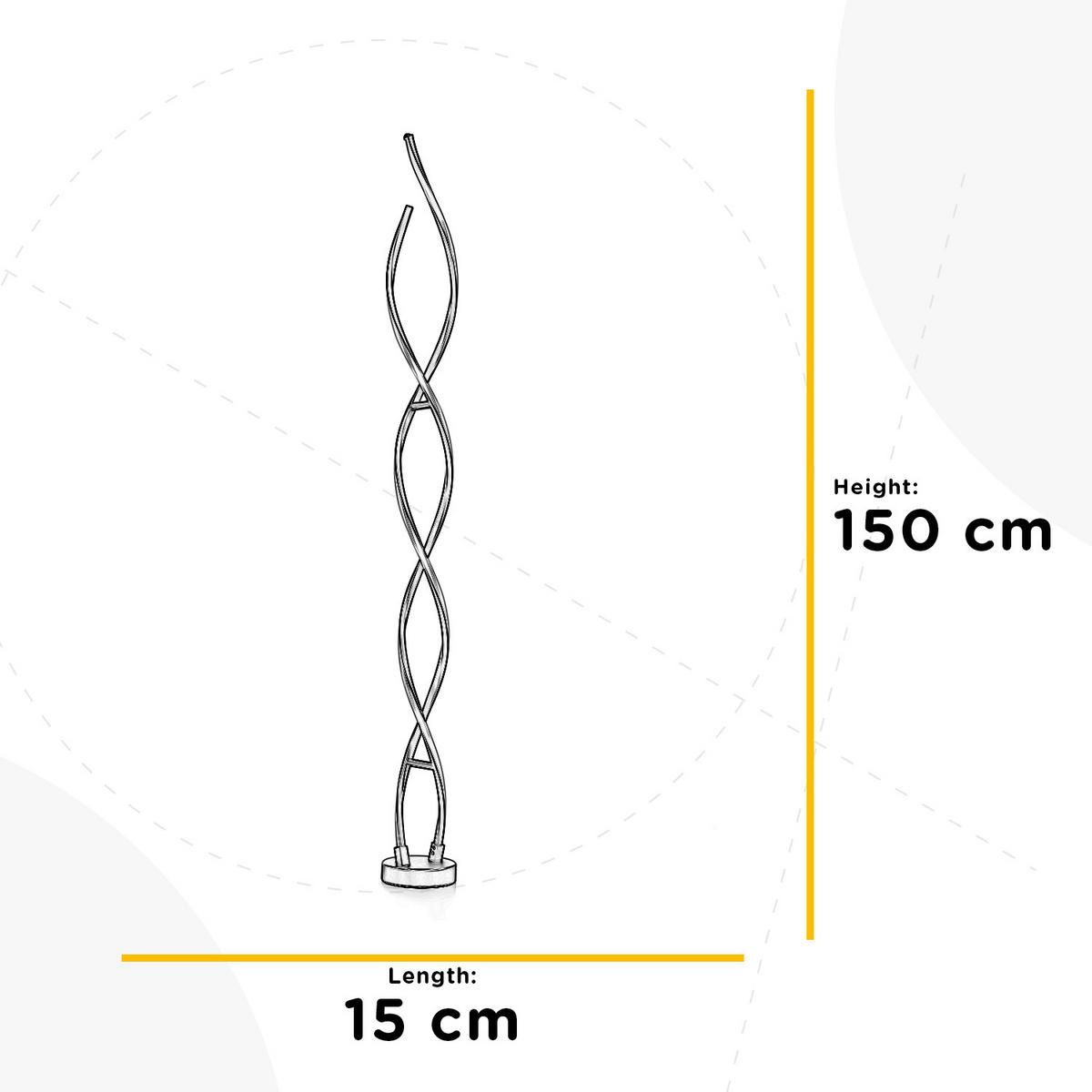 LED-STEHLEUCHTE 5097 DNA 15/15/150 cm   - Titanfarben/Schwarz, Design, Kunststoff/Metall (15/15/150cm)