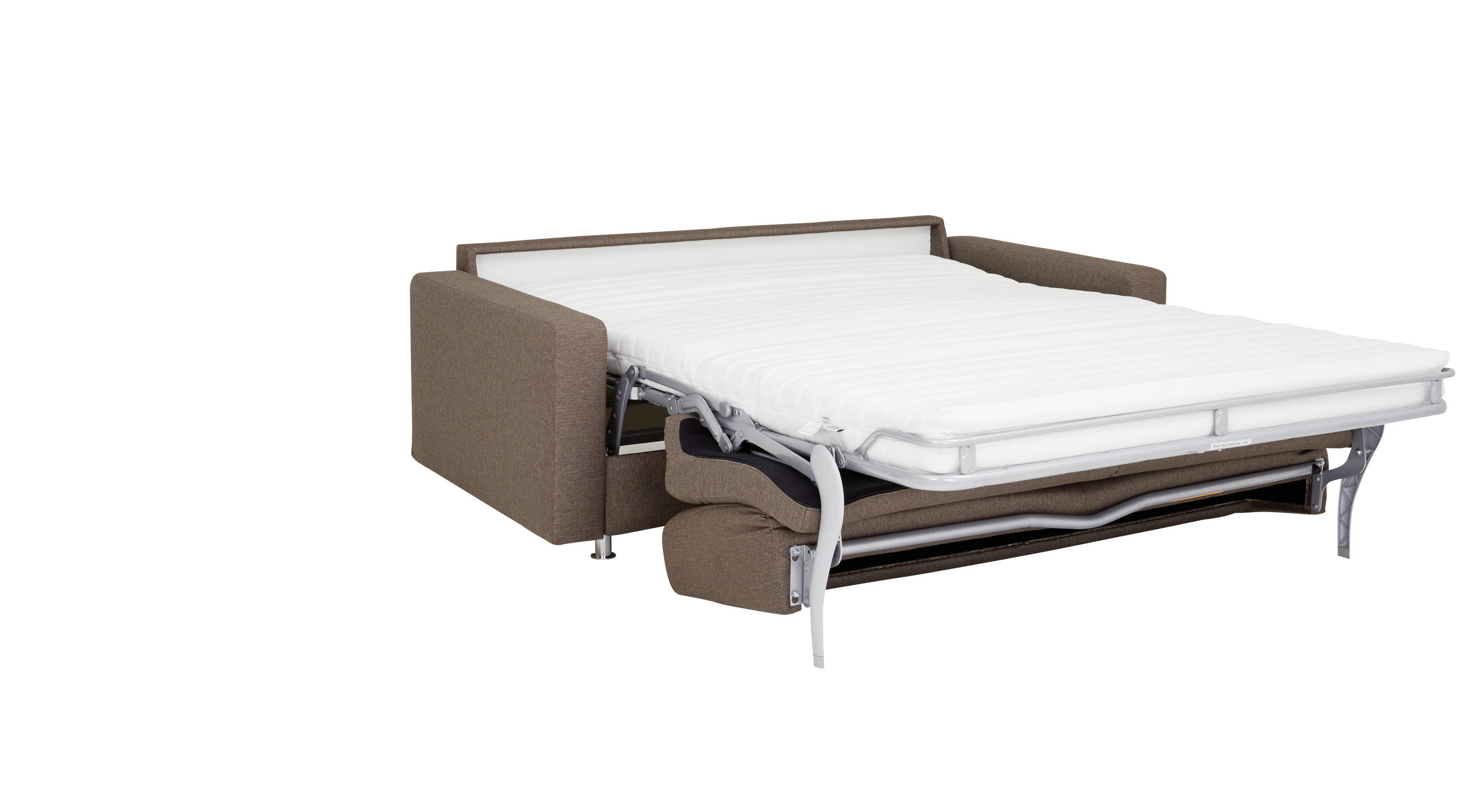 SCHLAFSOFA Flachgewebe Braun  - Chromfarben/Braun, KONVENTIONELL, Textil/Metall (195/84/100cm) - Bali