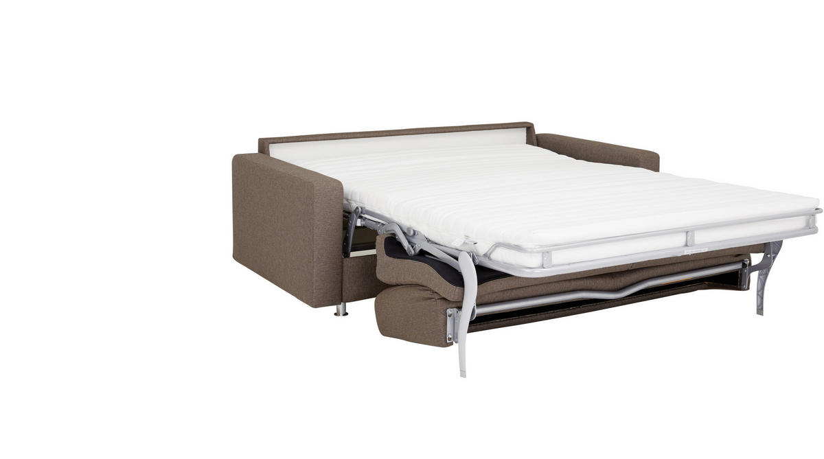 SCHLAFSOFA Flachgewebe Braun  - Chromfarben/Braun, KONVENTIONELL, Textil/Metall (195/84/100cm) - Bali