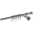 TELESKOPSTANGENGARNITUR 120-210 cm - Edelstahlfarben, Design, Metall (120-210cm) - Homeware