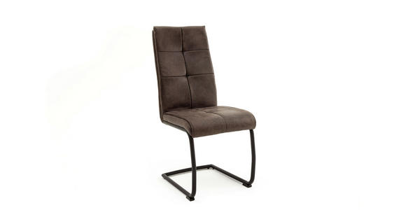 SCHWINGSTUHL Lederlook Grau, Schwarz - Schwarz/Grau, Design, Textil/Metall (44/96/57cm) - Cantus