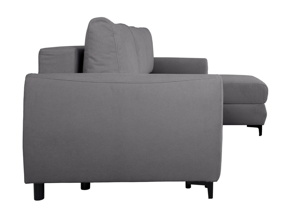 ECKSOFA Moli Dunkelgrau Mikrofaser  - Dunkelgrau/Schwarz, Design, Textil/Metall (236/148cm) - MID.YOU