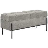 HOCKERBANK 121/47/41 cm Grau, Schwarz  - Schwarz/Grau, Trend, Holzwerkstoff/Textil (121/47/41cm) - Xora