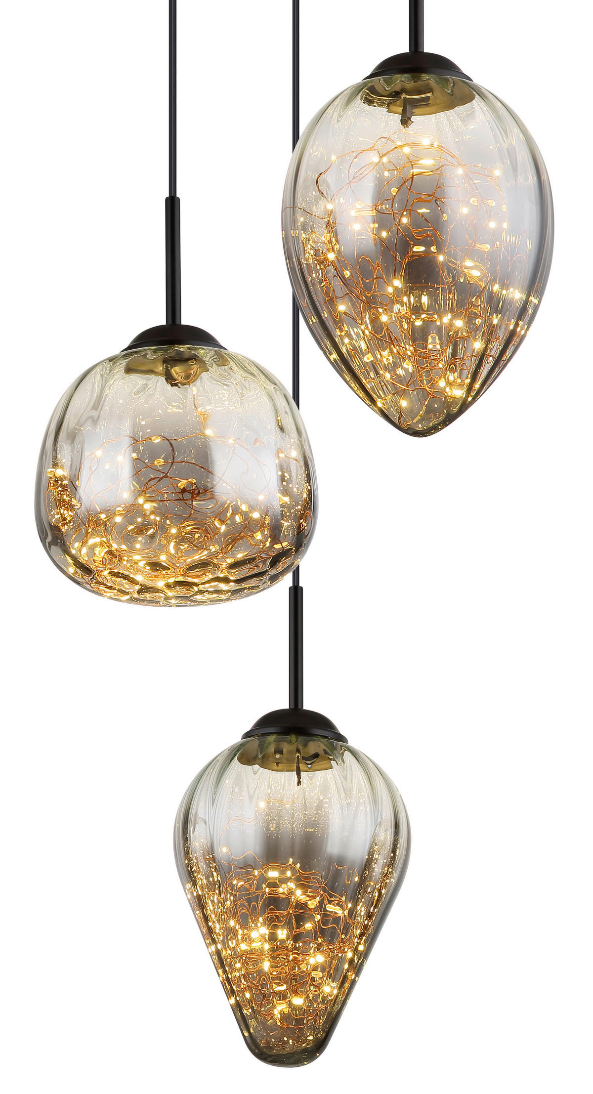 VISEČA LED-SVETILKA   //3000 K/230 V/ - črna/prozorno, Design, kovina/steklo (39/120cm) - Globo