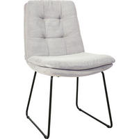 STUHL  in Cord  - Hellgrau/Schwarz, Design, Textil/Metall (49/90/68cm) - Johann Jakob