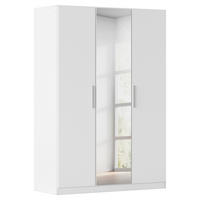 DREHTÜRENSCHRANK 135/197/54 cm,  in Weiß, 3-türig  - Alufarben/Weiß, KONVENTIONELL, Glas/Holzwerkstoff (135/197/54cm) - home24