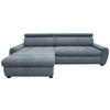 ECKSOFA in Webstoff Hellblau  - Weiss/Schwarz, Design, Kunststoff/Textil (276/173cm) - Stylife
