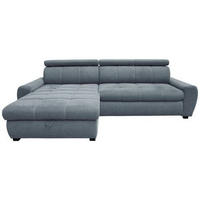 ECKSOFA in Webstoff Hellblau  - Weiss/Schwarz, Design, Kunststoff/Textil (276/173cm) - Stylife