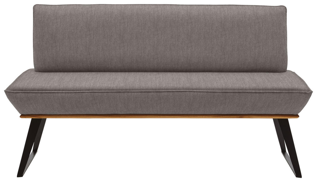 SITZBANK in Holz, Metall, Textil Schwarz, Eichefarben, Hellbraun  - Hellbraun/Eichefarben, Design, Holz/Textil (180/87/64cm) - Voleo