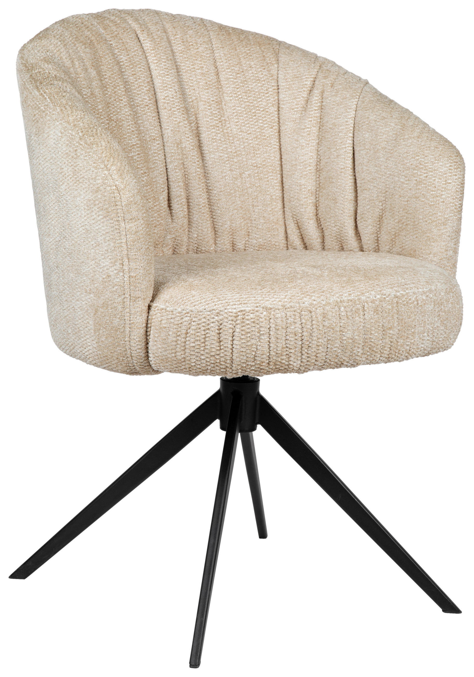 ARMLEHNSTUHL  in Eisen Chenille  - Beige/Schwarz, Design, Textil/Metall (63/81,5/62,5cm) - Dieter Knoll