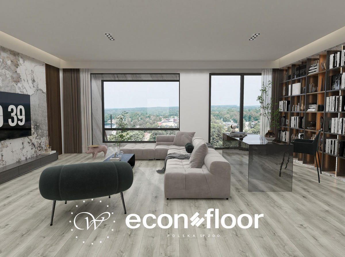 VINYLBODEN Econfloor LA BOHEME 55 ONTANO WHITE  per  m² - Hellgrau, Basics, Kunststoff/Stein (23/128/0,57cm)