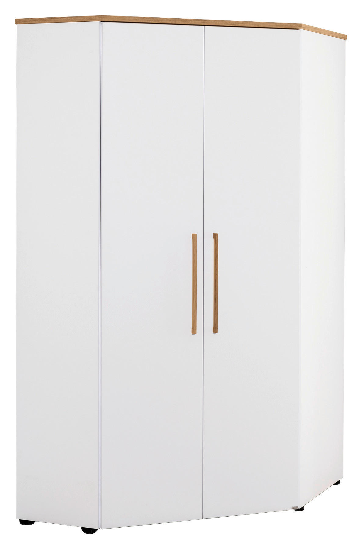 ECKKLEIDERSCHRANK 101,9/206/125,9 cm Weiß, Eichefarben - Eichefarben/Weiß, KONVENTIONELL, Holz/Holzwerkstoff (101,9/206/125,9cm) - Paidi
