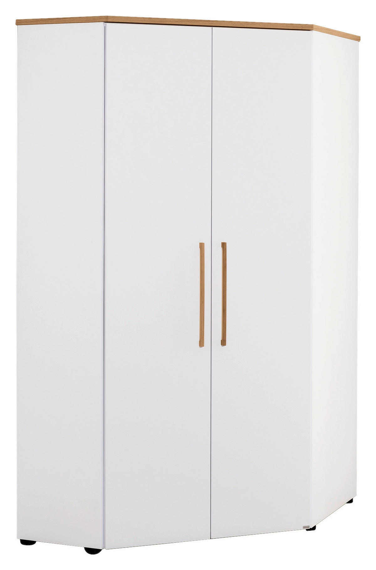ECKKLEIDERSCHRANK 101,9/206/125,9 cm  - Weiss/Eichefarben, Konventionell, Holz/Holzwerkstoff (101,9/206/125,9cm) - Paidi
