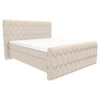 BOXSPRINGBETT 180/200 cm  in Greige  - Greige/Schwarz, Design, Textil/Metall (180/200cm) - Carryhome