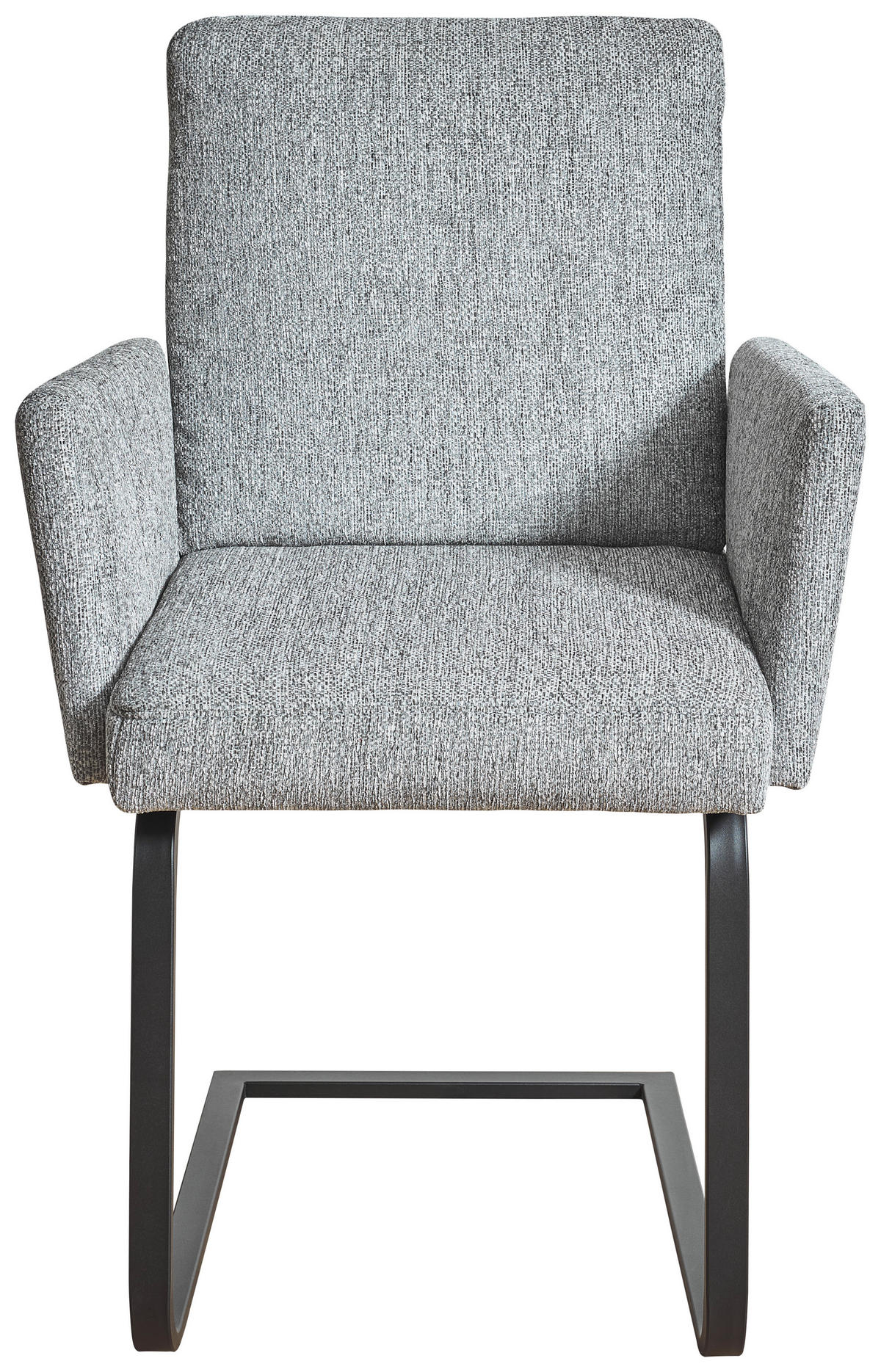 ARMLEHNSTUHL  in Stahl Chenille  - Hellgrau/Schwarz, Design, Textil/Metall (56/92/60cm) - Dieter Knoll