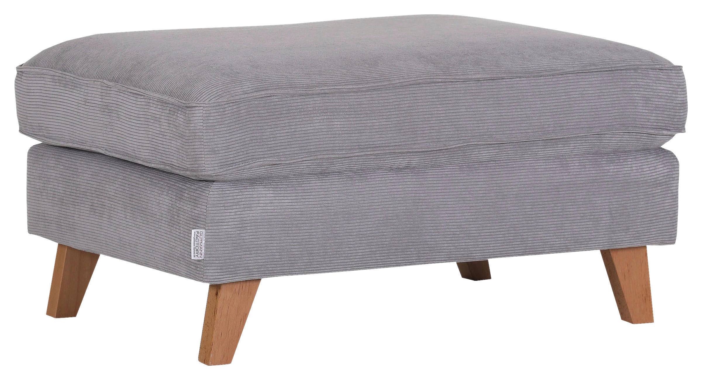 HOCKER Cord Grau  - Buchefarben/Grau, Design, Holz/Textil (93/47/65cm) - Carryhome
