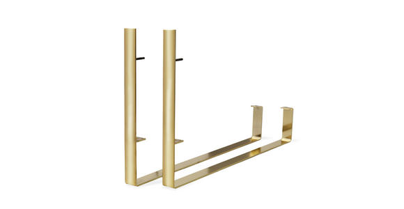 3-SITZER-SOFA Velours Beige  - Beige/Goldfarben, KONVENTIONELL, Textil/Metall (264/90/97cm) - Carryhome