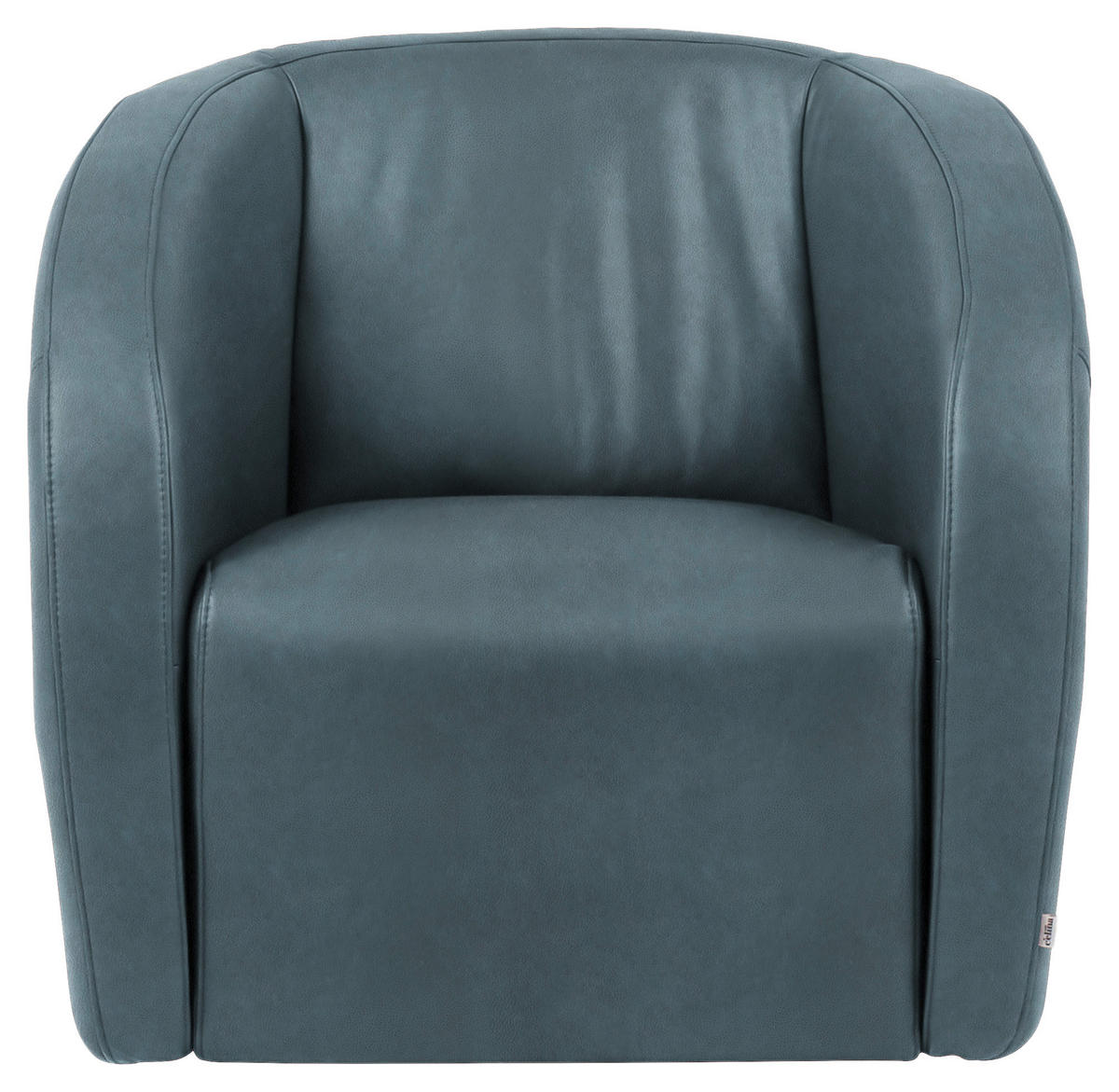 SESSEL in Echtleder Blau  - Blau/Schwarz, Design, Leder/Kunststoff (80/78/82cm) - Celina