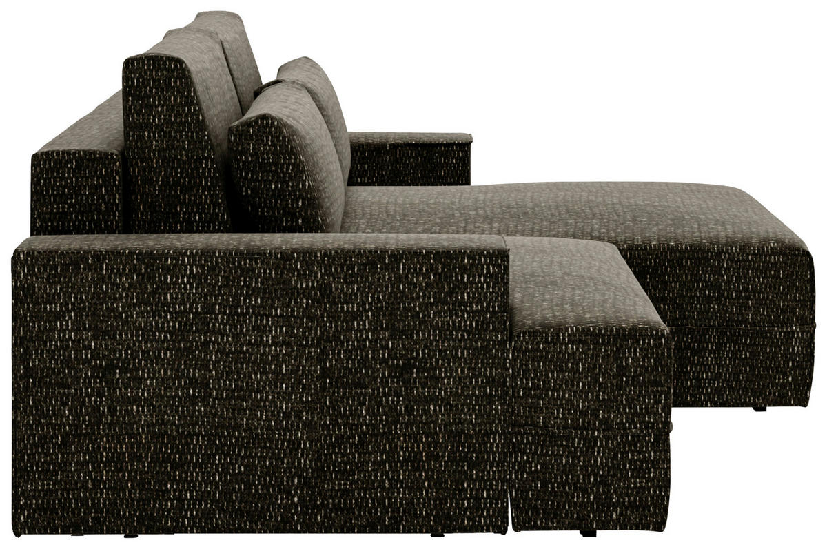 ECKSOFA in Struktur Schwarz  - Schwarz, Design, Kunststoff/Textil (272/156cm) - Livetastic