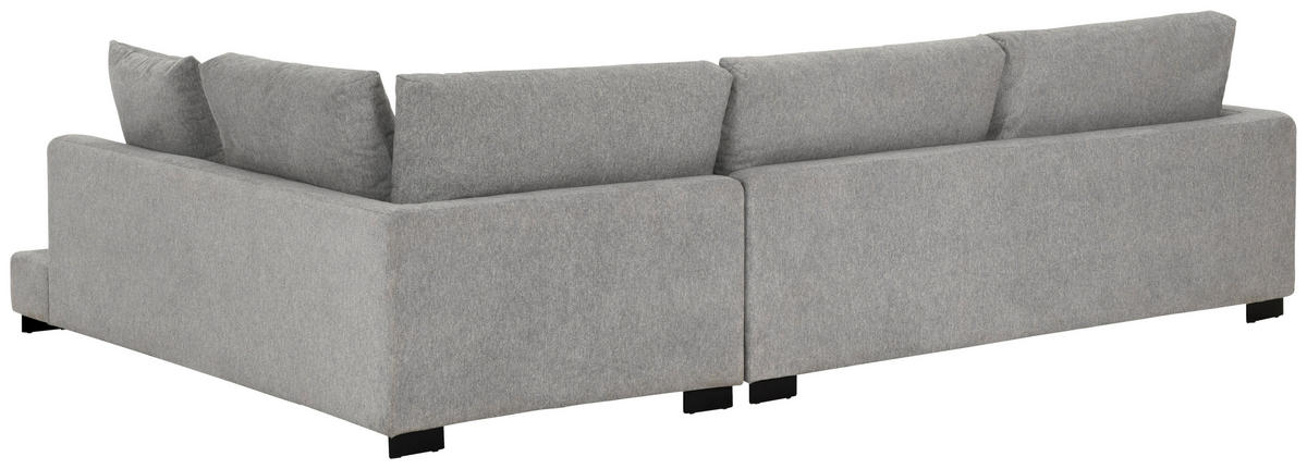 ECKSOFA Grau Webstoff  - Schwarz/Grau, Design, Textil/Metall (323/212cm) - Livetastic