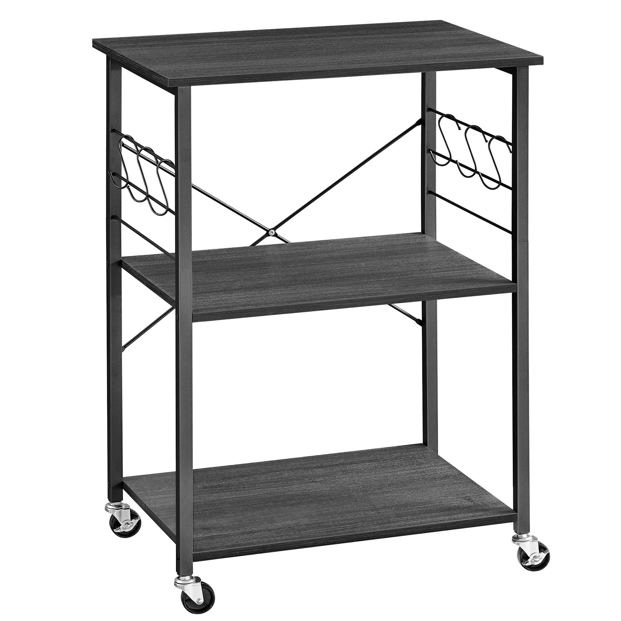 Mid.you Servierwagen Grau, Schwarz 60x89x40 cm