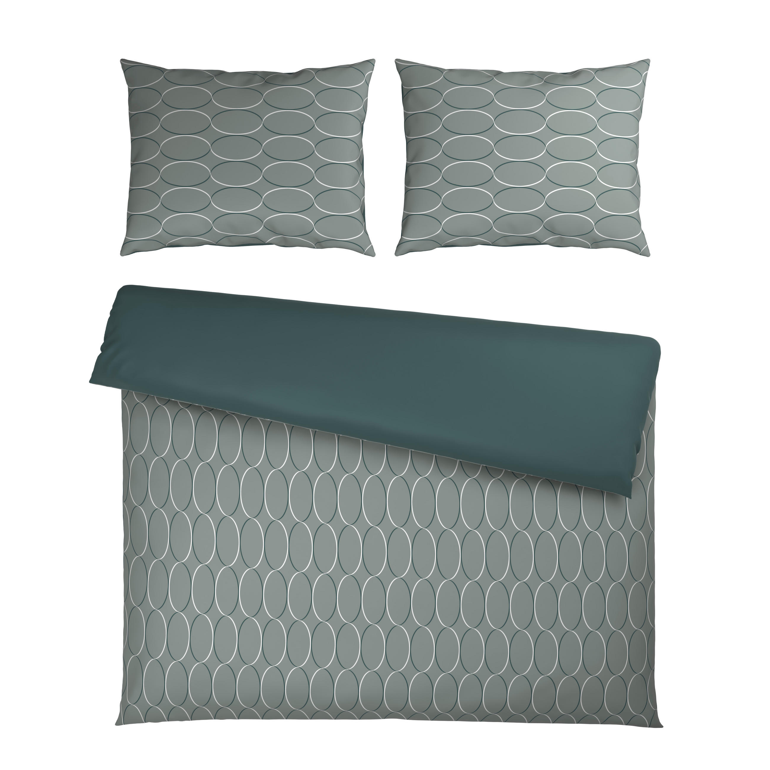 WENDEBETTWÄSCHE Mavie Satin 200/200 cm  - Grün, KONVENTIONELL, Textil (200/200cm) - Novel