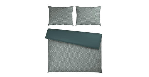 WENDEBETTWÄSCHE Mavie Satin 200/200 cm  - Grün, KONVENTIONELL, Textil (200/200cm) - Novel