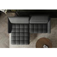 ECKSOFA Anthrazit Flachgewebe Rücken echt, Kopfteilverstellung, Sitztiefenverstellung  - Anthrazit/Schwarz, KONVENTIONELL, Textil/Metall (175/272cm) - Carryhome