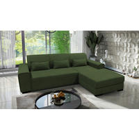 ECKSOFA CLASSIC in Struktur, Bouclé Grün  - Schwarz/Grün, Design, Kunststoff/Textil (270/175cm) - MID.YOU