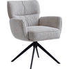 ARMLEHNSTUHL  in Eisen Leinenoptik  - Beige/Schwarz, Design, Textil/Metall (67/86/68cm) - Novel