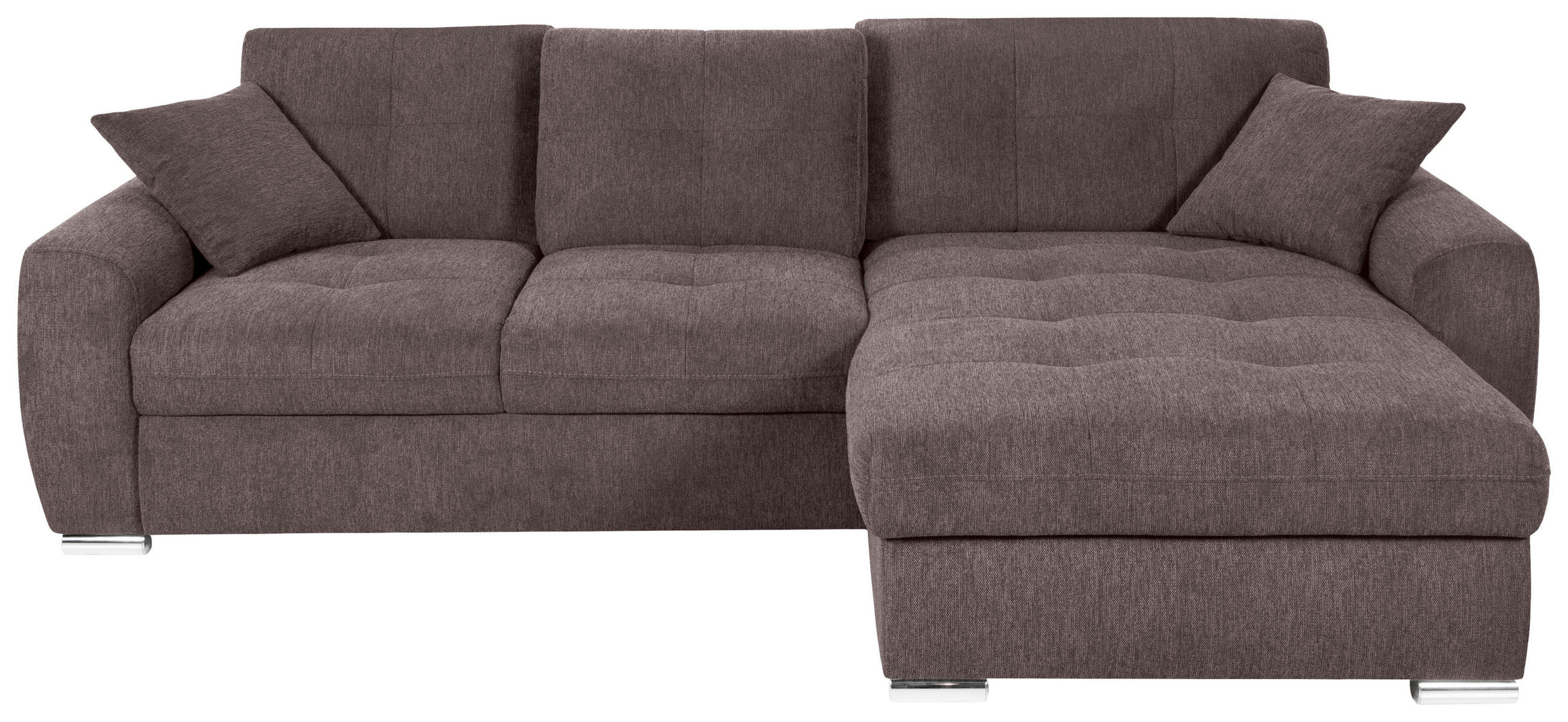 ECKSOFA in Mikrofaser Braun  276/193 cm  - Chromfarben/Braun, MODERN, Kunststoff/Textil (276/193cm) - Hom`in