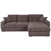 ECKSOFA in Mikrofaser Braun  276/193 cm  - Chromfarben/Braun, MODERN, Kunststoff/Textil (276/193cm) - Hom`in