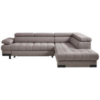 ECKSOFA Hellgrau Webstoff  - Hellgrau/Schwarz, Design, Textil/Metall (263/223cm) - Welnova