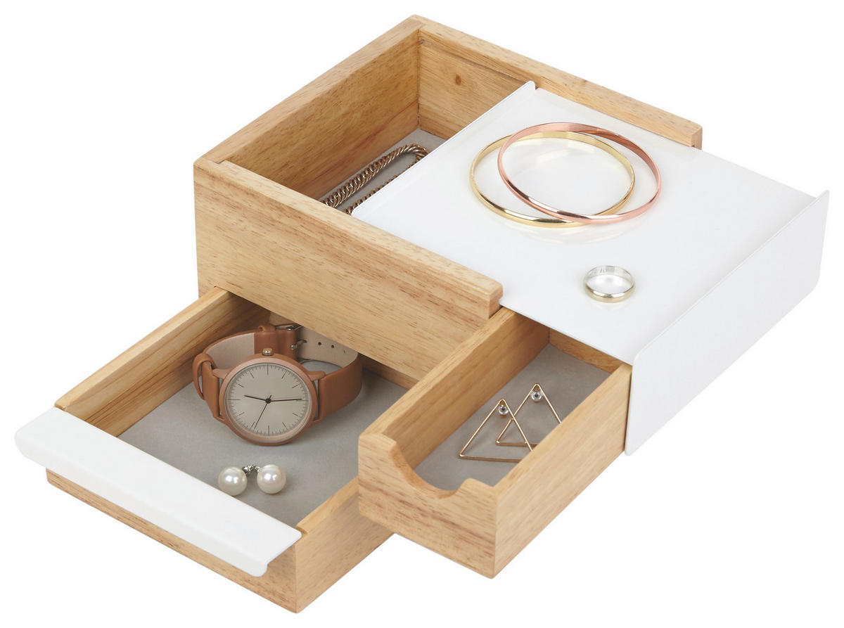 SCHMUCKBOX - Naturfarben, Design, Holz/Metall (17/11,2/15,2cm) - Umbra