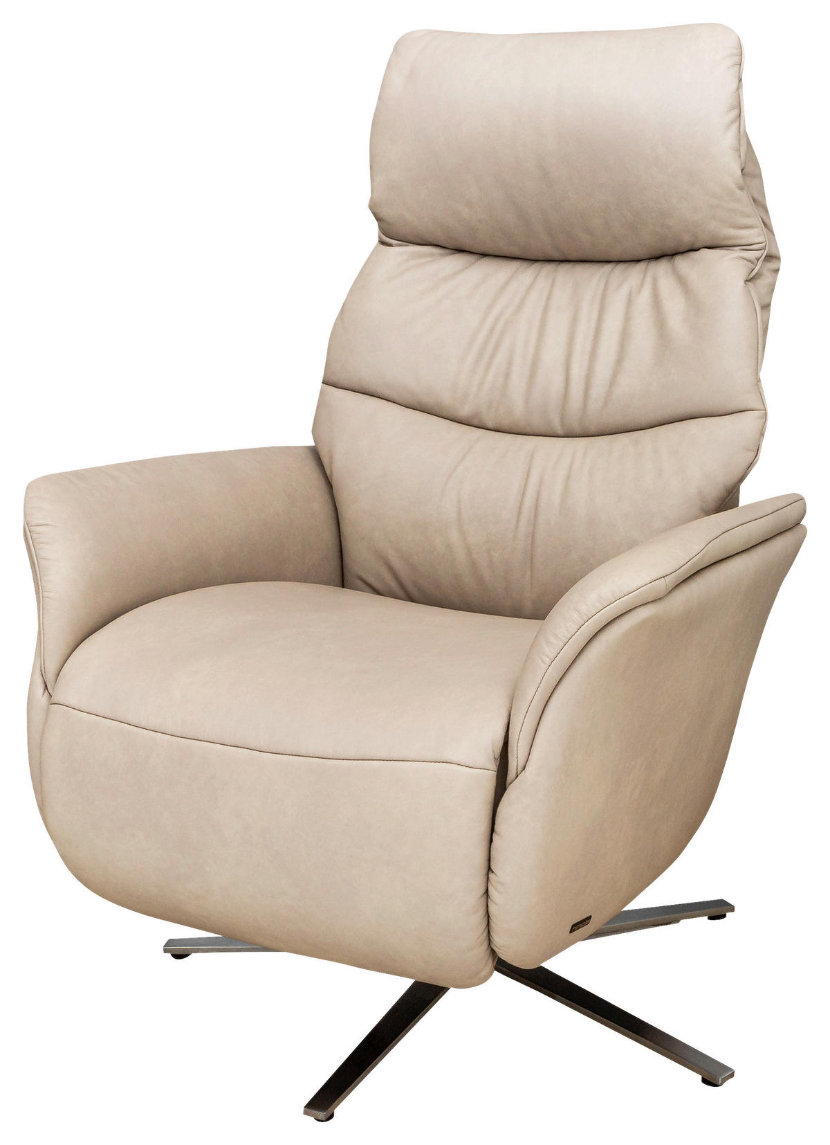 RELAX FOTEL - bézs/ezüstszínű, Modern, bőr/fém (74/117/88cm) - Himolla