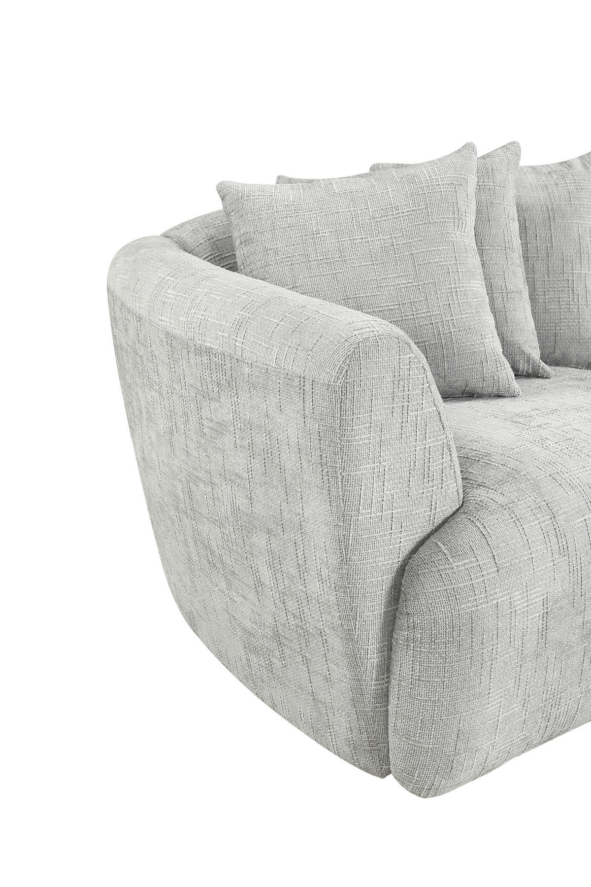 BIGSOFA Chenille Hellgrau  - Hellgrau, Design, Textil (240/79/118cm) - Carryhome