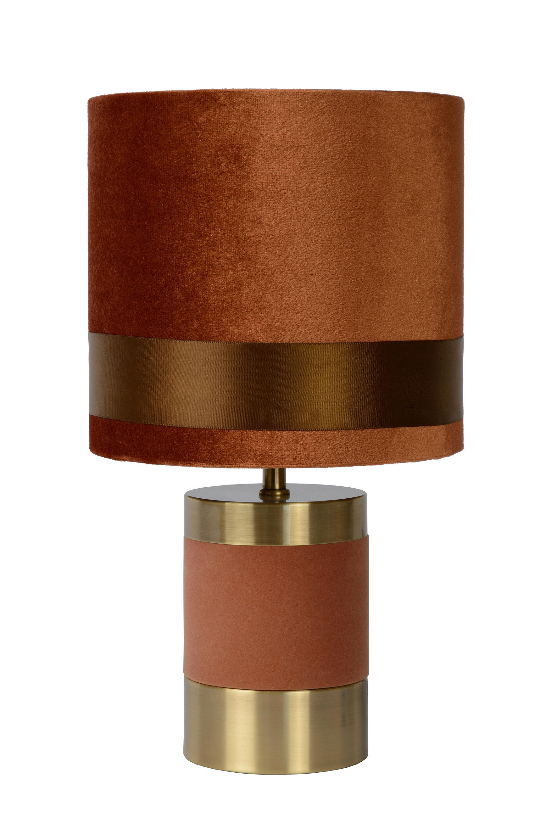 TISCHLEUCHTE 18/32 cm - Goldfarben/Braun, KONVENTIONELL, Textil/Metall (18/32cm) - Lucide