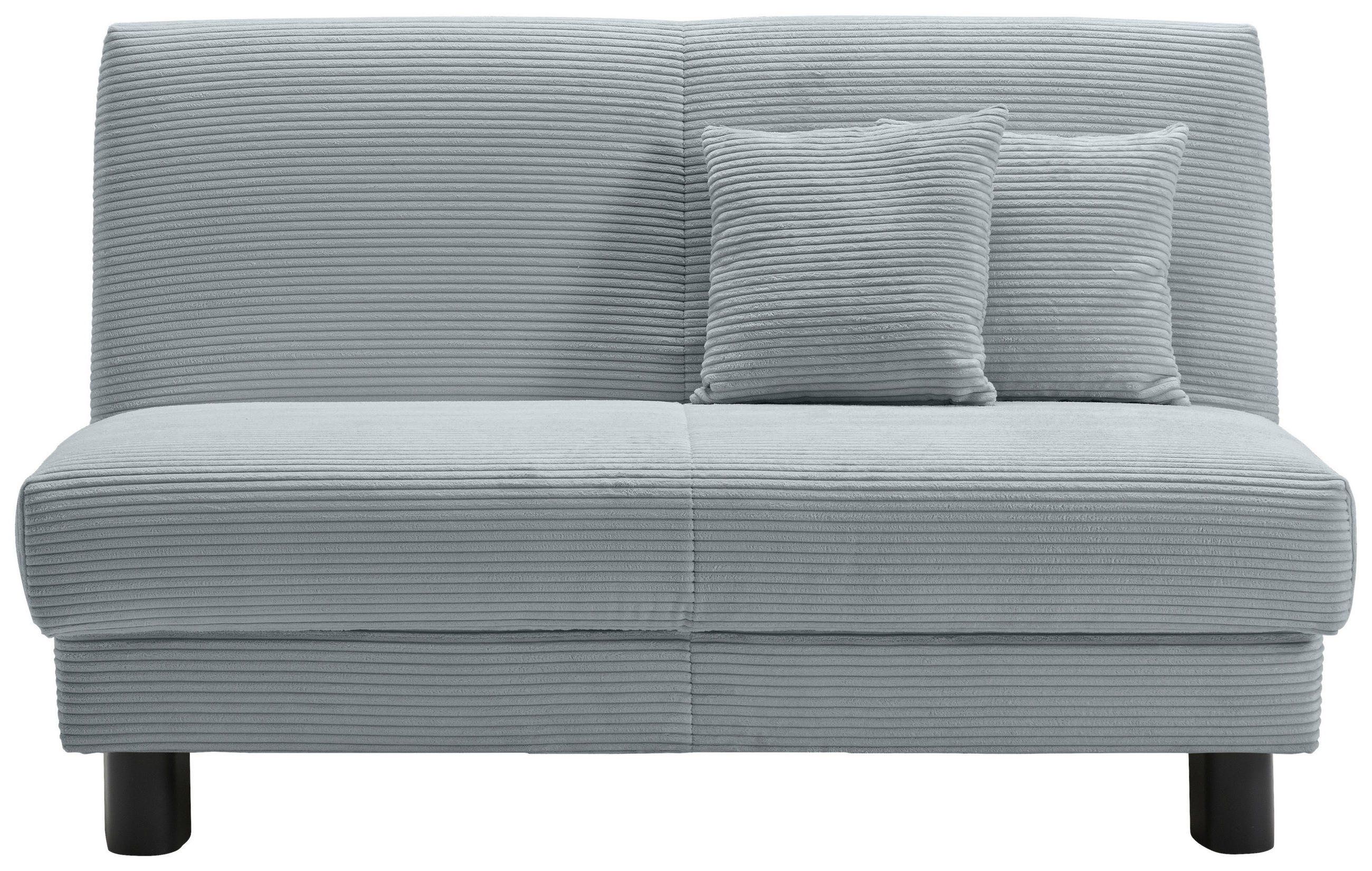 SCHLAFSOFA Cord Hellblau  - Schwarz/Hellblau, Design, Textil/Metall (145/85/100cm) - Carryhome