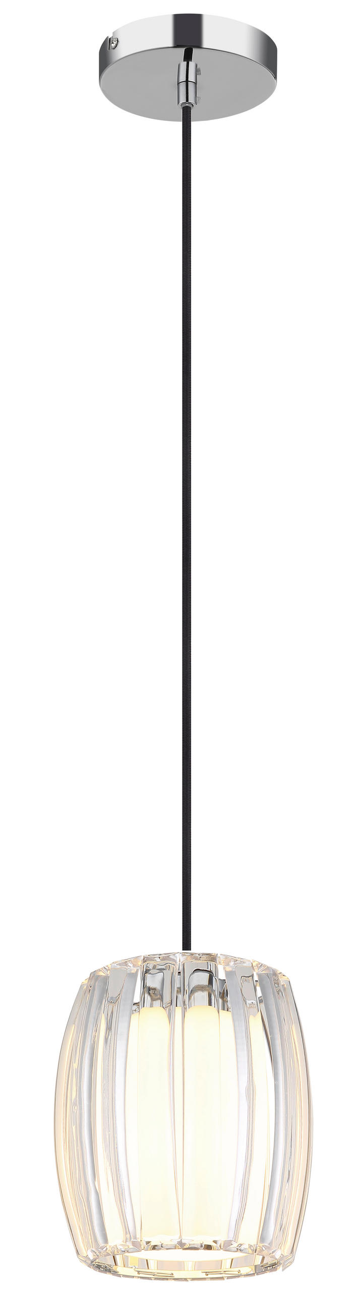 HÄNGELEUCHTE 18/120 cm  - Klar/Opal, Design, Glas/Kunststoff (18/120cm) - Globo