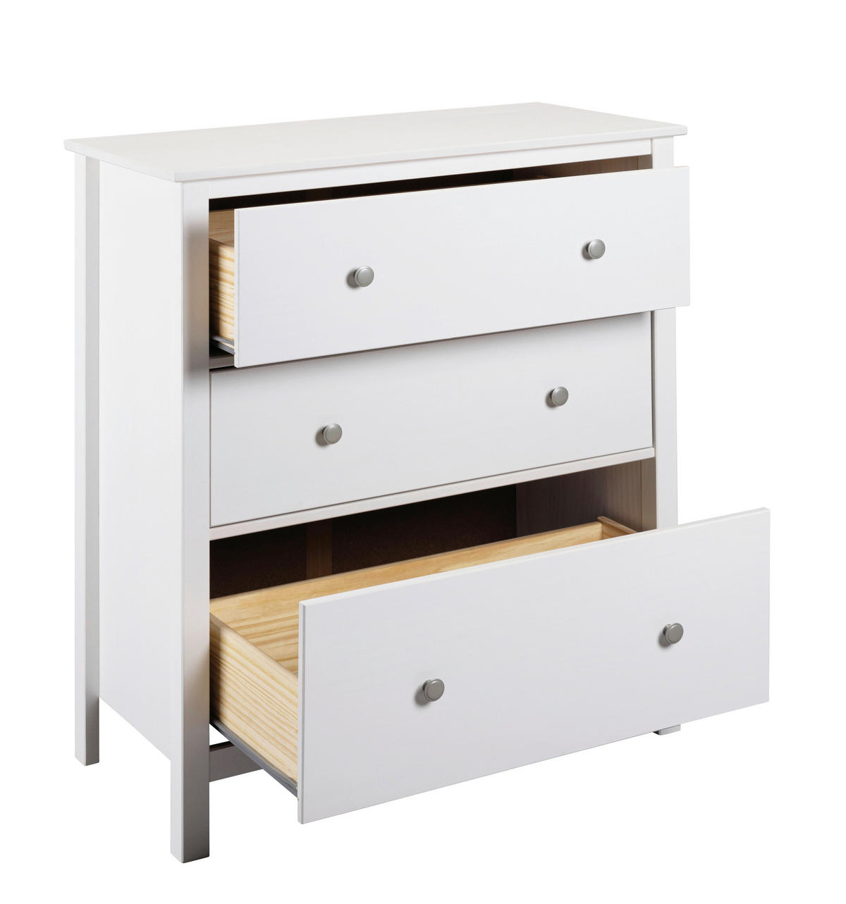 KOMODA   85/96/40 cm   bijela  - bijela/srebrne boje, Design, metal/drvo (85/96/40cm)