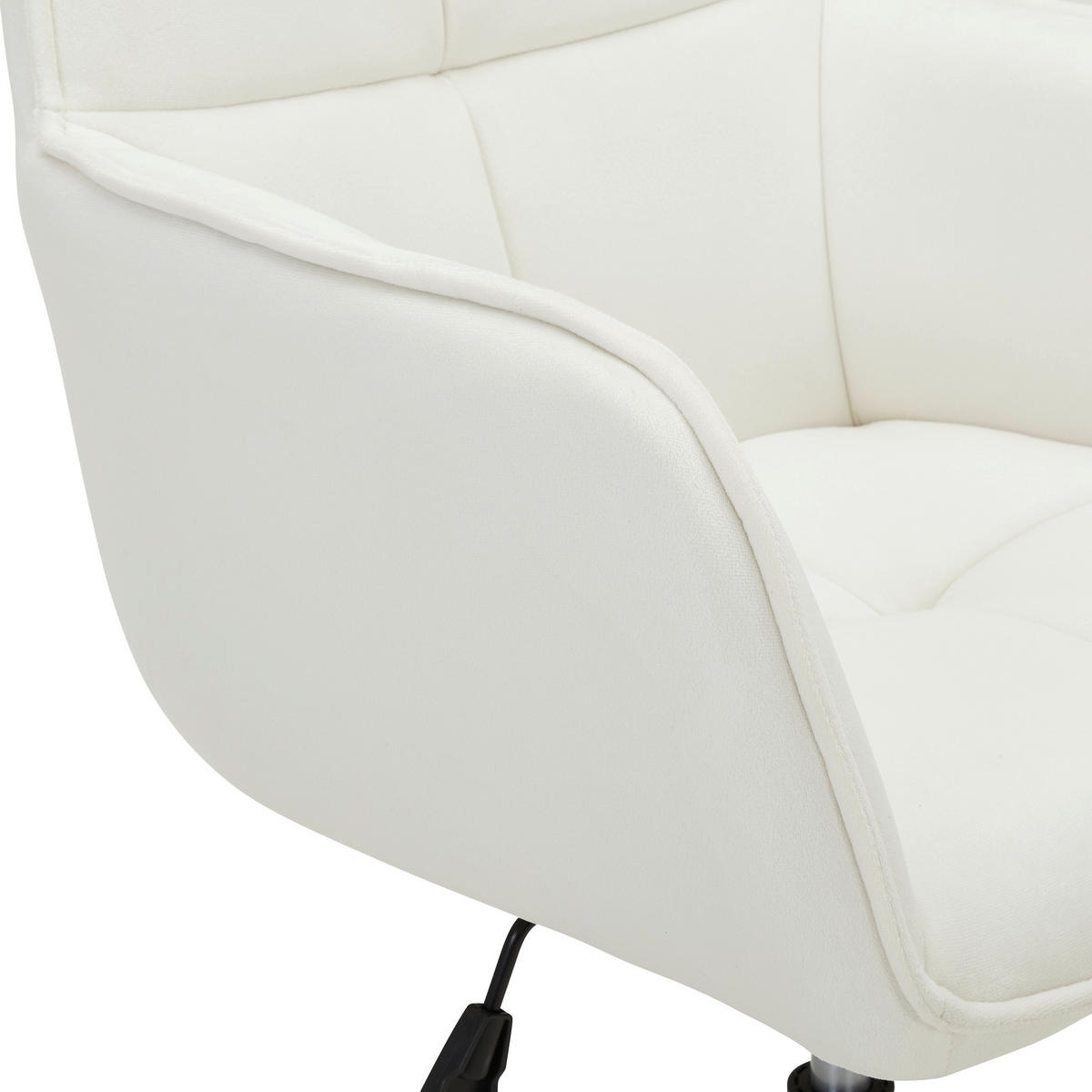 DREHSTUHL  in Samt Creme, Weiss  - Weiss/Creme, Modern, Kunststoff/Textil (60/80-90/62cm) - Livetastic